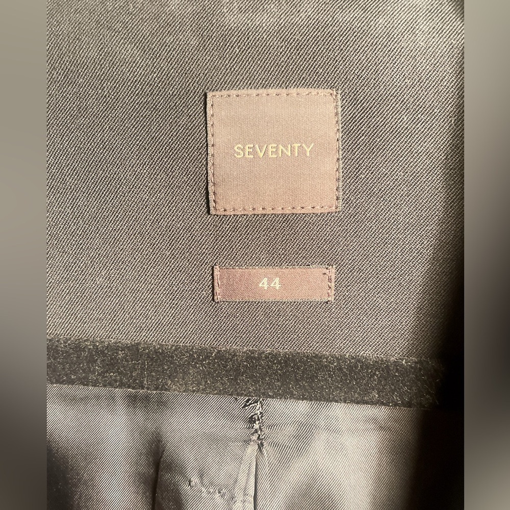 Seventy Black Blazer Notch Lapels pockets side zipper day 2 nite long sleeve 44 - Picture 4 of 6
